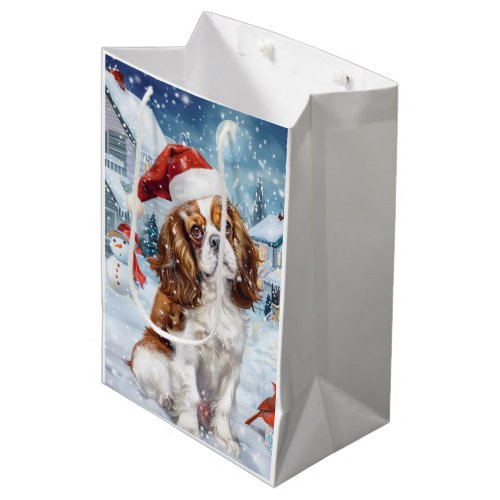 Cavalier King Winter Wonderland Christmas Joy Medium Gift Bag