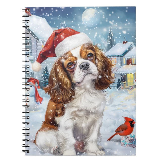 Cavalier King Winter Wonderland Christmas Joy Notebook (Front)