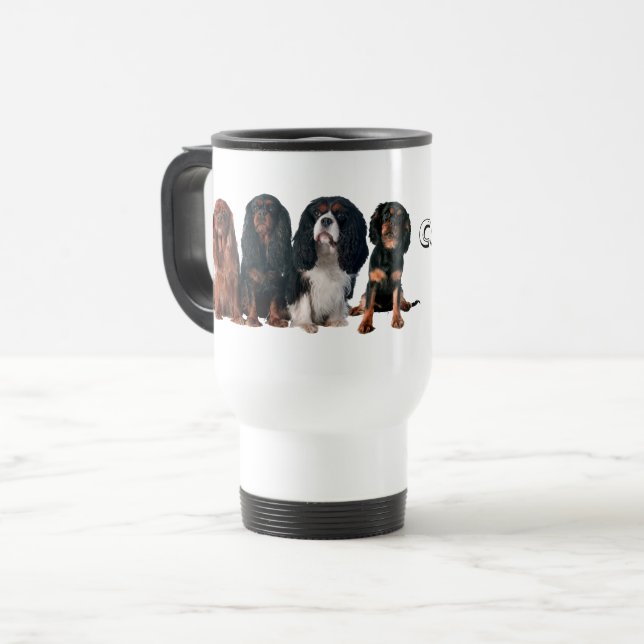 Cavalier MOM - Cavalier King Charles Spaniel Dog Travel Mug (Front Left)