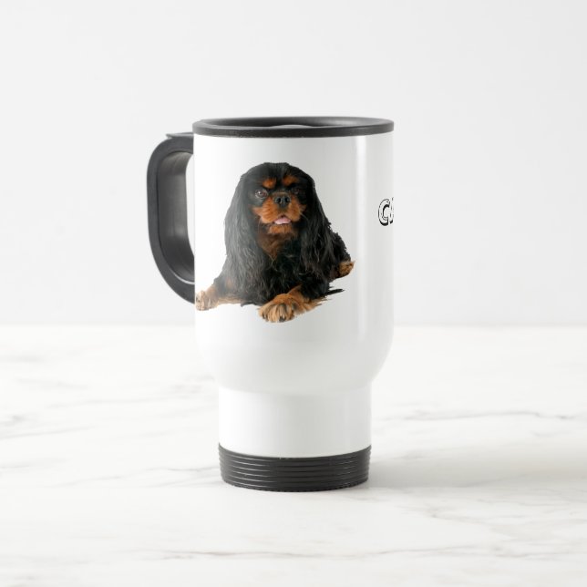 Cavalier MOM - Cavalier King Charles Spaniel Travel Mug (Front Left)