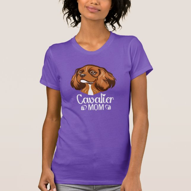 Cavalier Mom – Ruby Cavalier King Charles Spaniel  T-Shirt (Front)