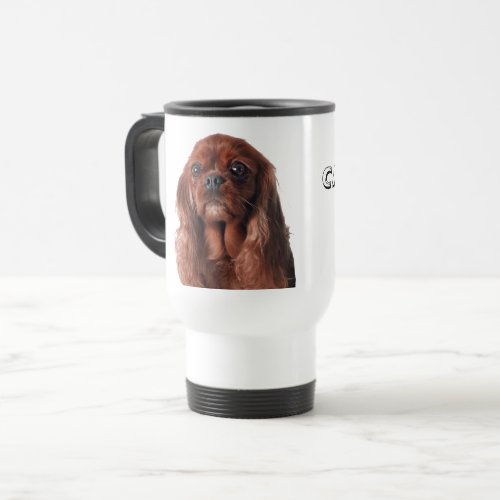 Cavalier MOM _ Ruby Cavalier King Charles Spaniel Travel Mug