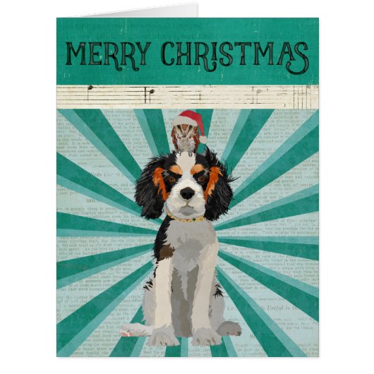 CAVALIER & OWL Christmas Card (Front)