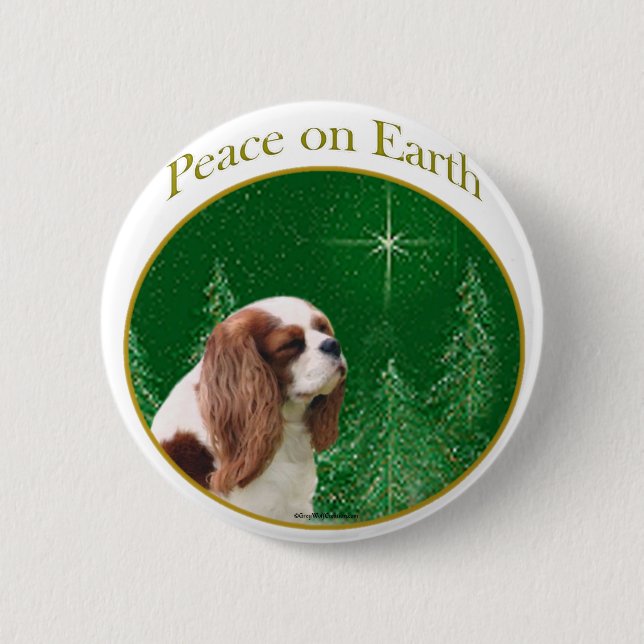 Cavalier Peace on Earth Pinback Button (Front)