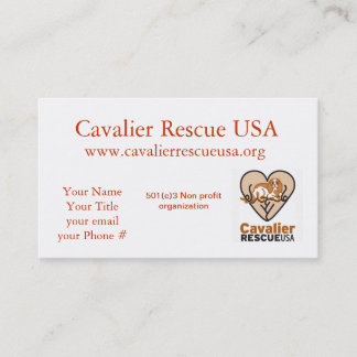 Cavalier Rescue dogs on bench Business Card