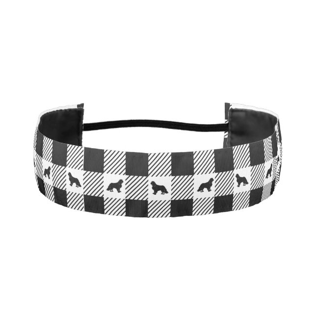 Cavalier Silhouette and Plaid Gingham  Athletic Headband (Front)
