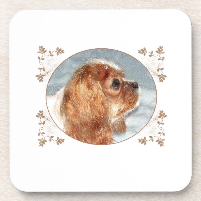 Cavalier Snow Queen Pillow Beverage Coaster (Front)