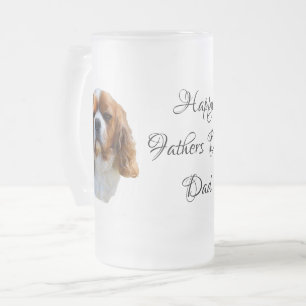 Cavalier Spaniel Fathers Day, Frosted Glass Beer Mug