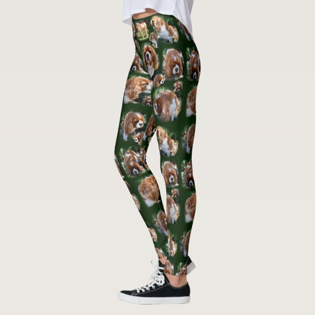 Cavalier Spaniel Photo Collage, Ladies Leggings (Left)