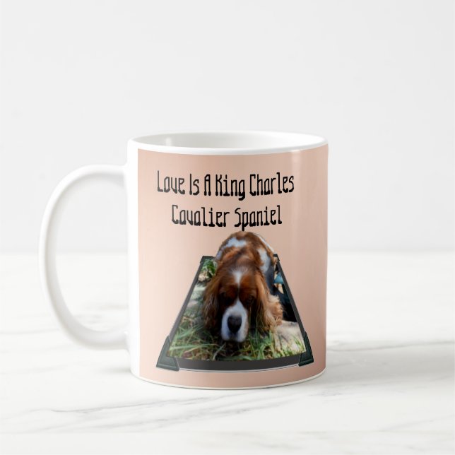 Cavalier Spaniel Popout Art, Coffee Mug (Left)