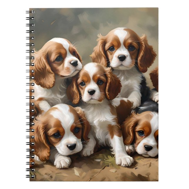 Cavalier Spaniel Puppies Are Are Just Adorable, Notebook (Front)
