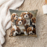 Cavalier Spaniel Puppies Just To Cute, Throw Pillow