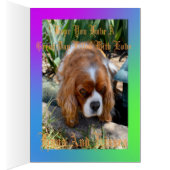 Cavalier Spaniel Wish I Could Be There Burthday Cards (Inside (Right))