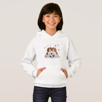 Cavalier Spaniels with soccer ball for Valentine's