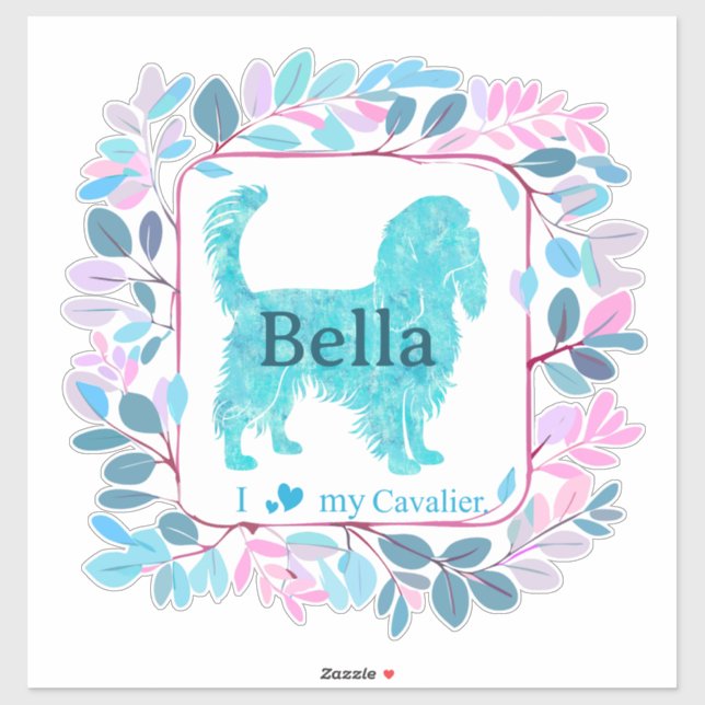 Cavalier Sticker – Personalized Pastel Blue Gift (Sheet)