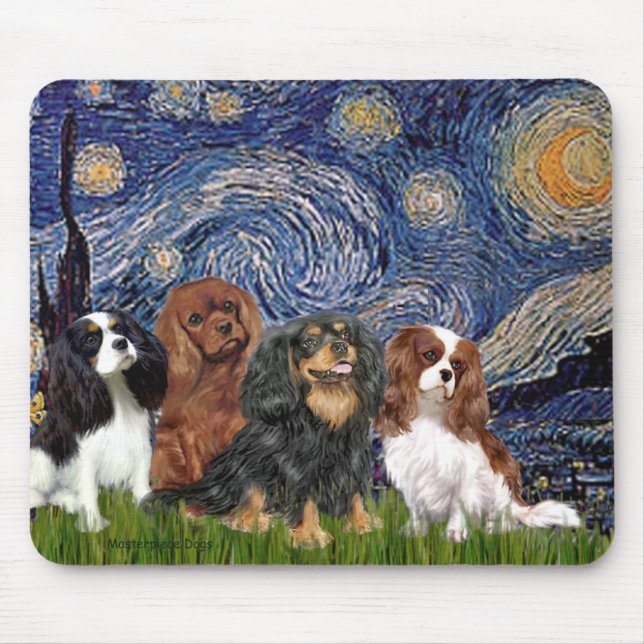 Cavaliers (3) - Starry Night Mouse Pad (Front)