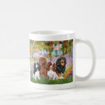 Cavaliers (4) - in Monet's Garden Coffee Mug<br><div class="desc">Garden at Giverney by Claude Monet,  adapted to include four Cavalier King Charles Spaniels  was really Monet's Garden,  full of brightly colored flowers.</div>