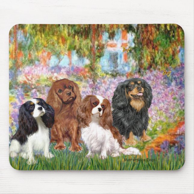 Cavaliers (4) - in Monet's Garden Mouse Pad (Front)