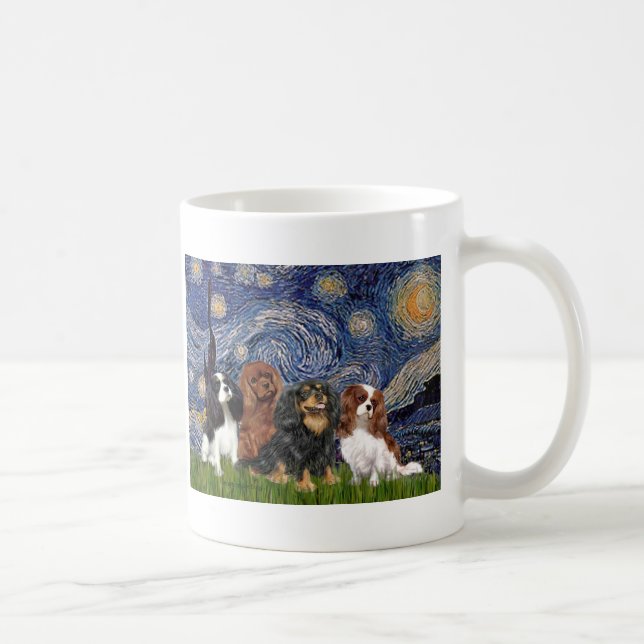 Cavaliers (four) - Starry Night Coffee Mug (Right)