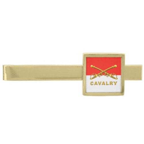 Cavalry CAV Trooper Veteran Gold Finish Tie Bar