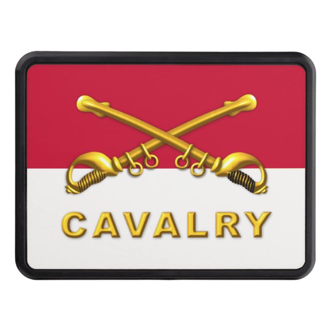 Cavalry Crossed Sabers Flag Hitch Cover (Front)