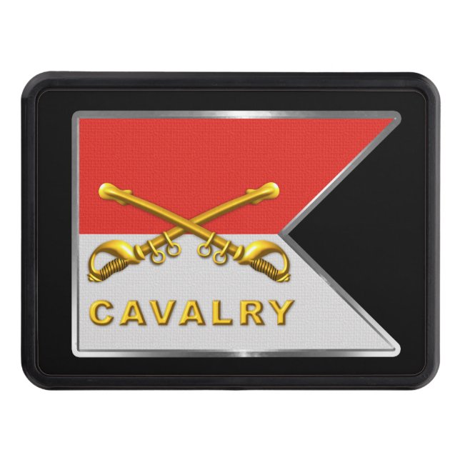 Cavalry Crossed Sabers Guidon Hitch Cover (Front)