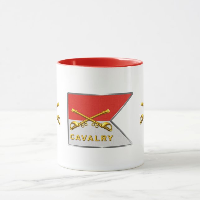 Cavalry Crossed Sabers Guidon Mug (Center)