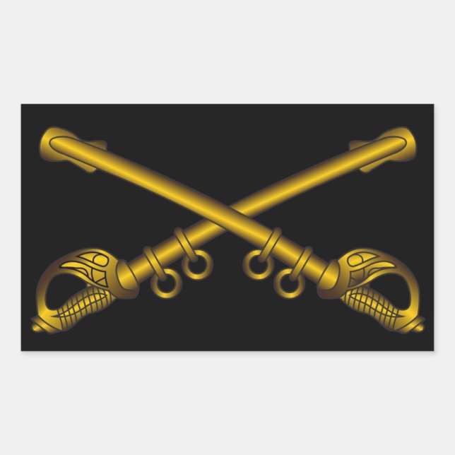 Cavalry Crossed Sabers Stickers (Front)