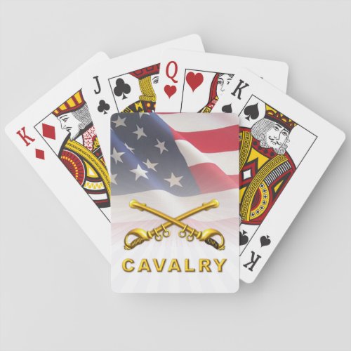 Cavalry Sabers American Flag Playing Cards