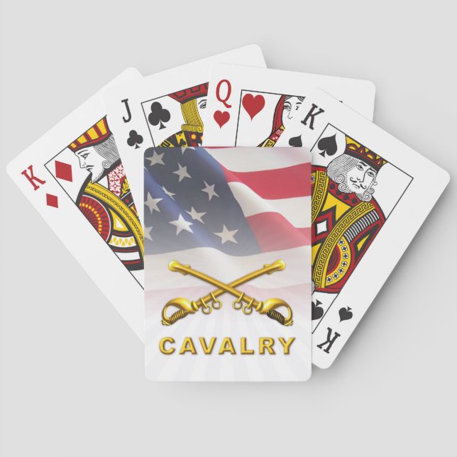 Cavalry Sabers American Flag Poker Cards (Back)