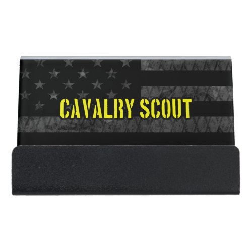 Cavalry Scout Subdued American Flag Desk Business Card Holder