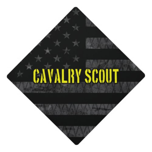 Cavalry Scout Subdued American Flag Graduation Cap Topper