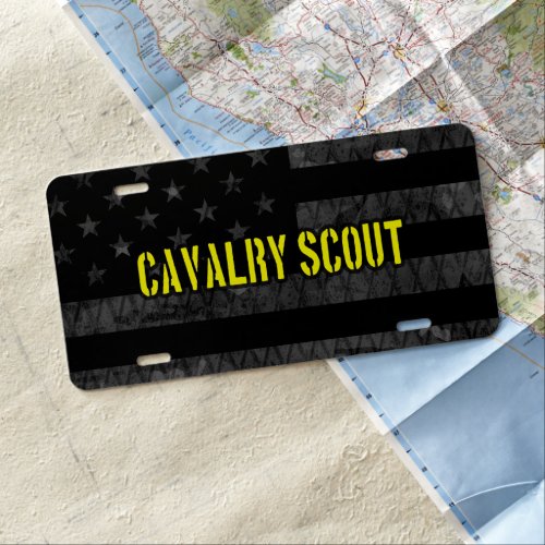 Cavalry Scout Subdued American Flag License Plate