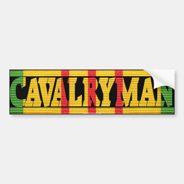 Cavalryman Vietnam Service Ribbon Bumper Sticker (Front)