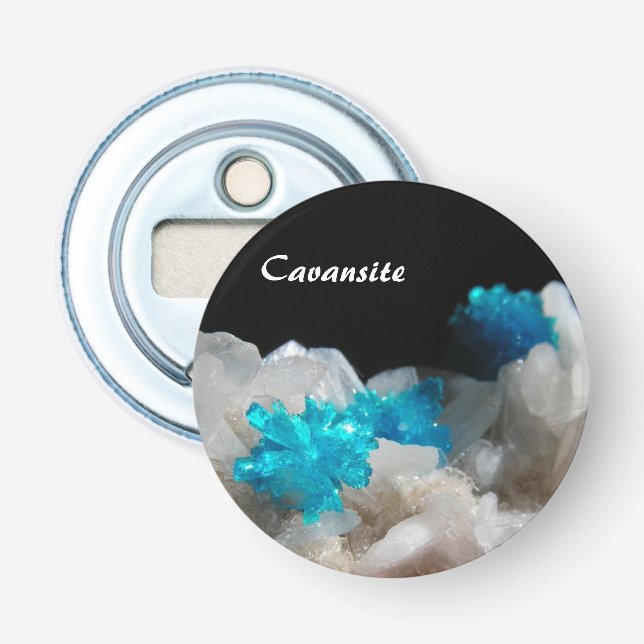 Cavansite on Stilbite Bottle Opener (Front)