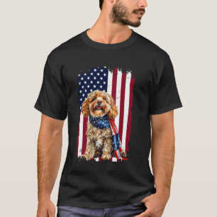 Cavapoo American Flag 4th Of July Cavapoo Dog Love T-Shirt