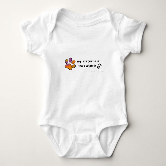 cavapoo baby bodysuit (Front)