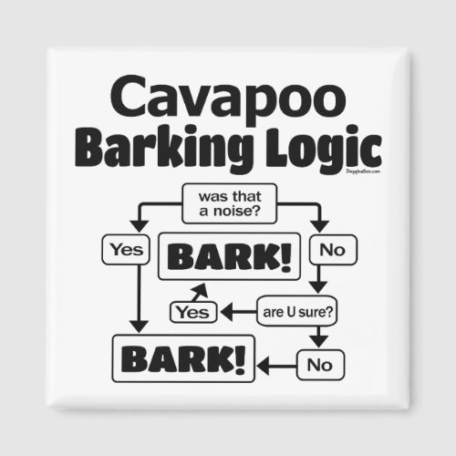 Cavapoo Barking Logic Magnet