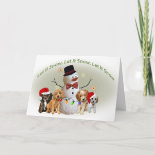 Cavapoo Christmas Cards Let It Snow
