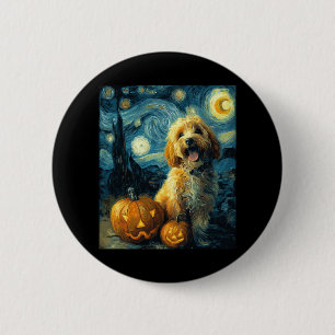 Cavapoo Cute Dog Halloween Jack O Lantern Pumpkin  Button