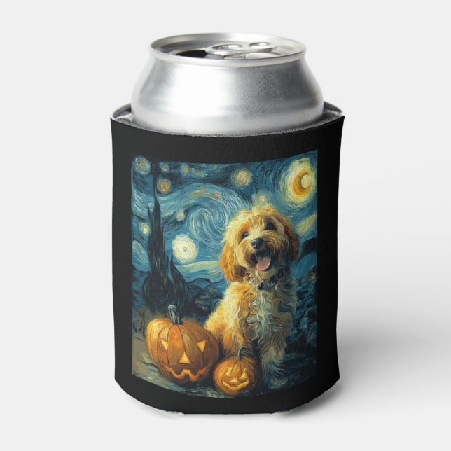 Cavapoo Cute Dog Halloween Jack O Lantern Pumpkin  Can Cooler (Can Front)