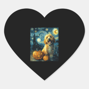 Cavapoo Cute Dog Halloween Jack O Lantern Pumpkin  Heart Sticker