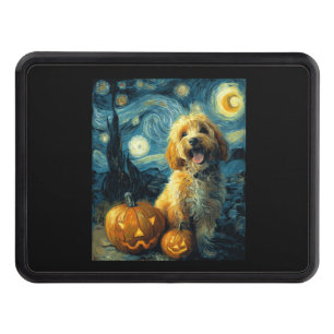 Cavapoo Cute Dog Halloween Jack O Lantern Pumpkin Hitch Cover