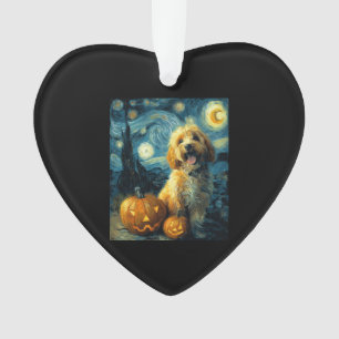 Cavapoo Cute Dog Halloween Jack O Lantern Pumpkin Ornament
