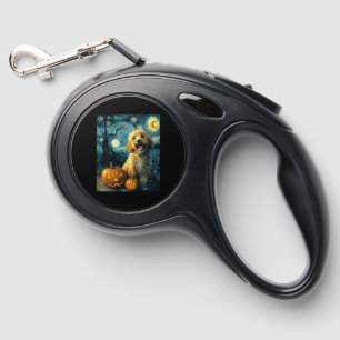 Cavapoo Cute Dog Halloween Jack O Lantern Pumpkin Retractable Pet Leash