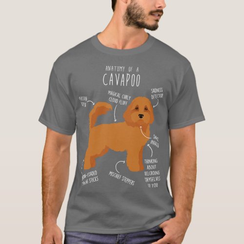 Cavapoo Dog Anatomy 4 T_Shirt