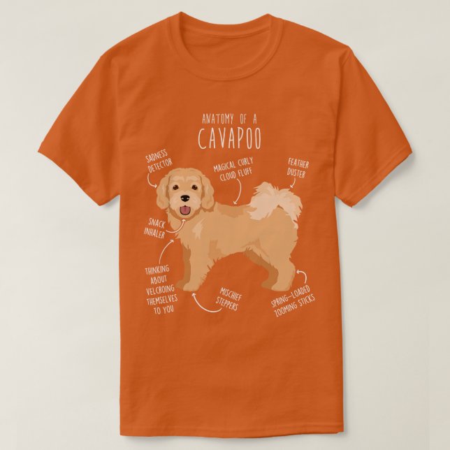 Cavapoo Dog Anatomy 6 T-Shirt (Design Front)
