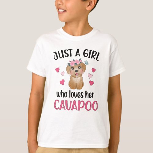 Cavapoo Dog Girl Cavoodle Dog Lover Cavapoo Mom T_Shirt