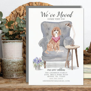 Cavapoo Dog Moving Announcement