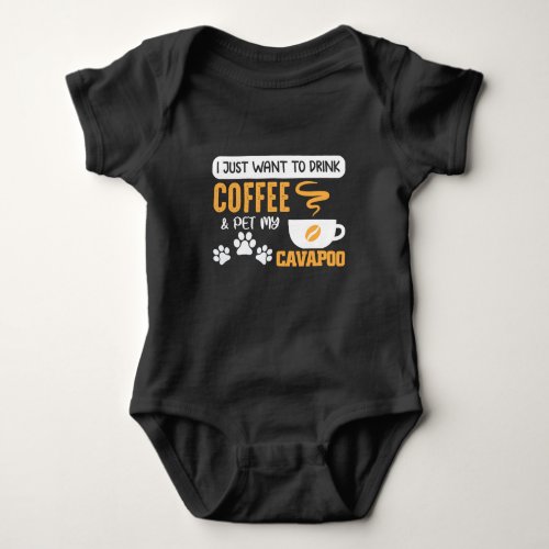 CavapooDog Owner Coffee Bean Drinker Baby Bodysuit